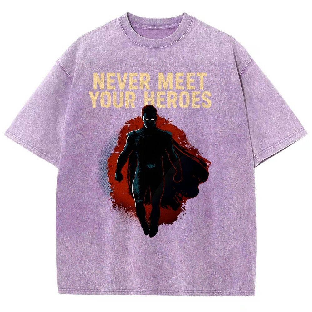Never Meet Your Heroes Vintage Distressed T-shirt