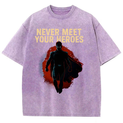 Never Meet Your Heroes Vintage Distressed T-shirt