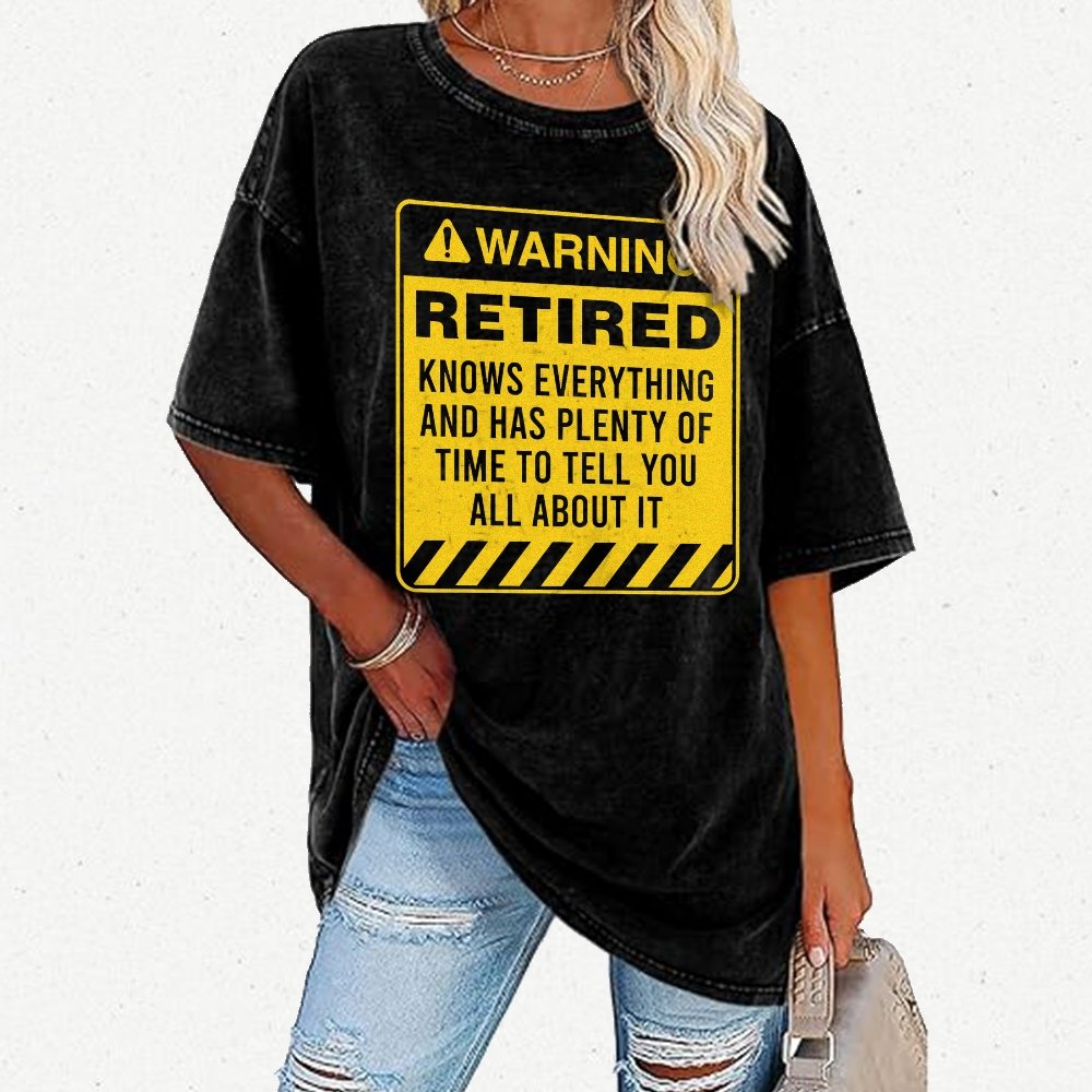 Retired Warning Vintage Distressed T-shirt