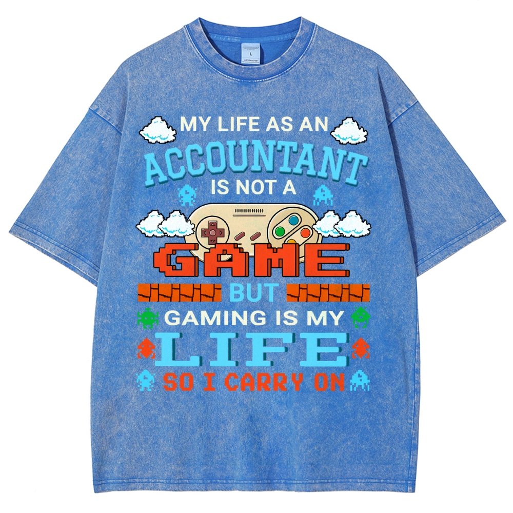 Gamer Accountant Gaming Design Quote Graphic Vintage Distressed T-shirt