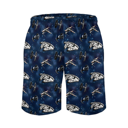 Space WarBlue Ships Geek Shorts