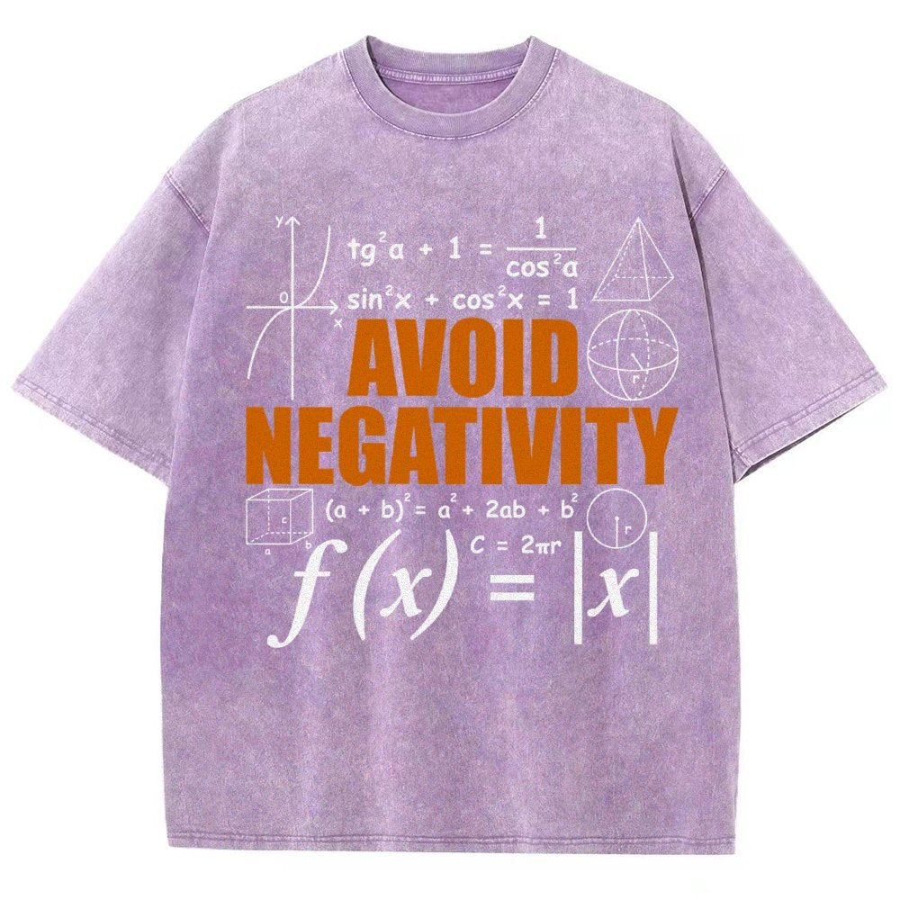 Avoid Negativity Funny Math Mathematician Vintage Distressed T-shirt