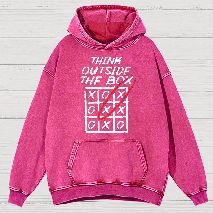 Think Outside The Box Nerd Vintage Distressed Hoodie