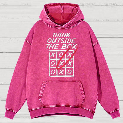 Think Outside The Box Nerd Vintage Distressed Hoodie