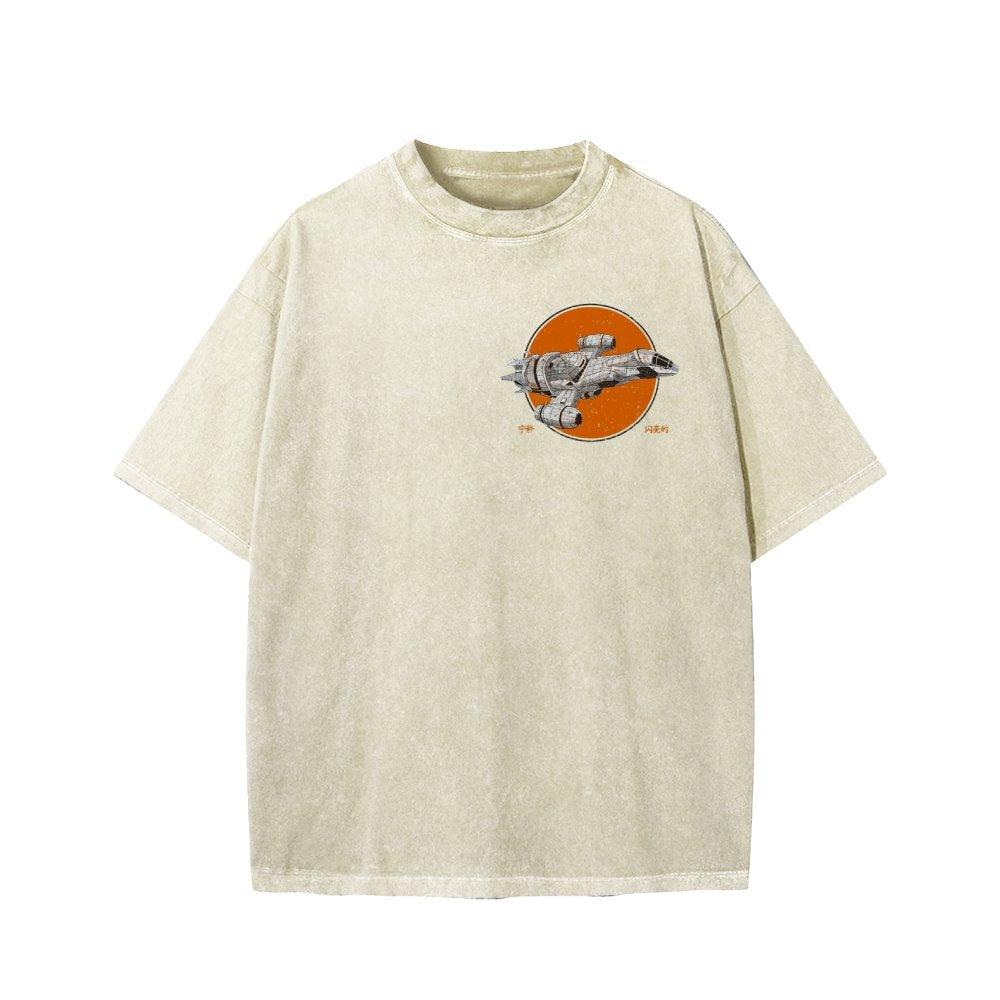 Retro Smugglers Front And Back Printing Washed T-shirt