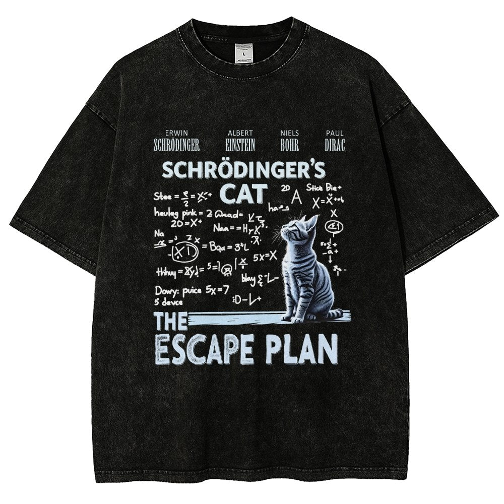 Schrödinger's Cat Escape Plan Vintage Distressed T-shirt