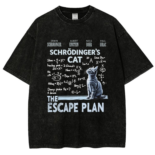 Schrödinger's Cat Escape Plan Vintage Distressed T-shirt