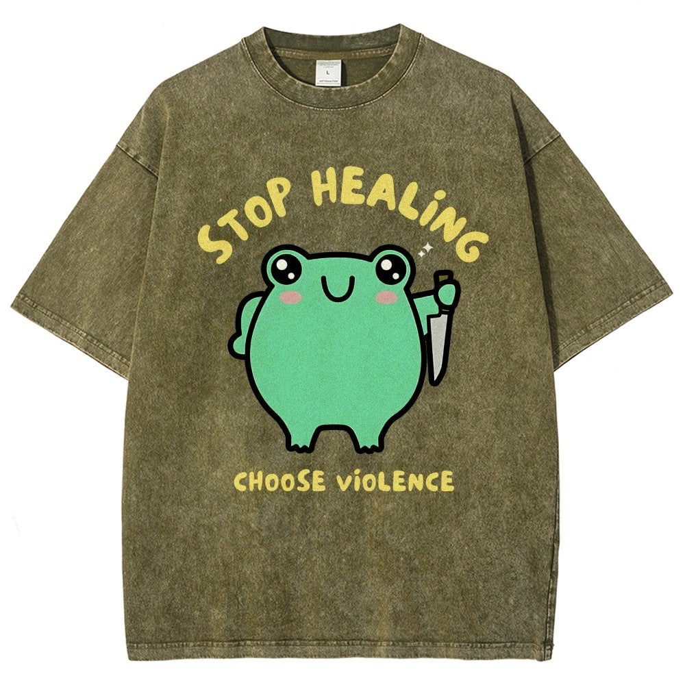 Stop Healing Choose Violence Vintage Distressed T-shirt
