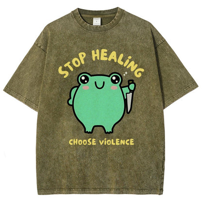 Stop Healing Choose Violence Vintage Distressed T-shirt