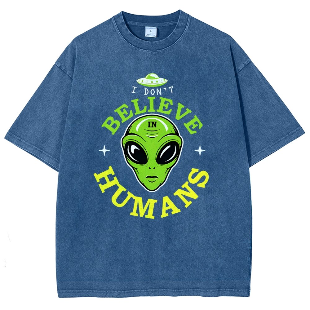 I Don't Believe in Humans Vintage Distressed T-shirt