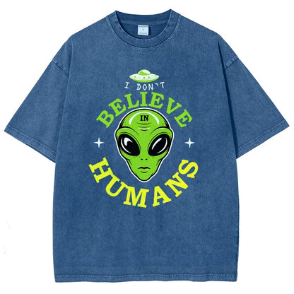 I Don't Believe in Humans Vintage Distressed T-shirt