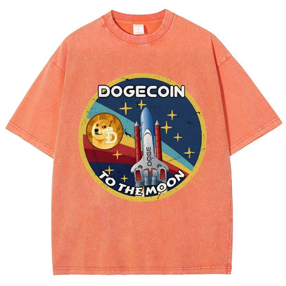 Dogecoin To The Moon DOGE Vintage Distressed T-shirt