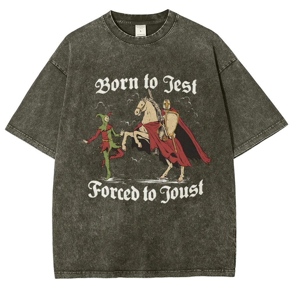 Born To Jest Forced To Joust Vintage Distressed T-shirt