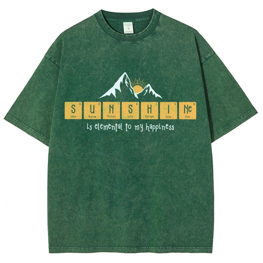 Sunshine Equals Happiness Vintage Distressed T-shirt