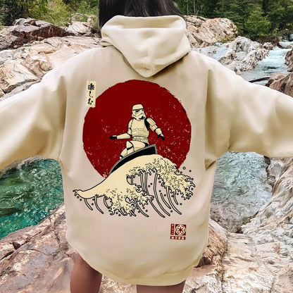 Cosmic Wave Printed Back Unisex Cotton Hoodie