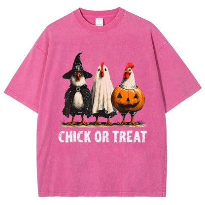 Halloween Chick or Treat Vintage Distressed T-shirt