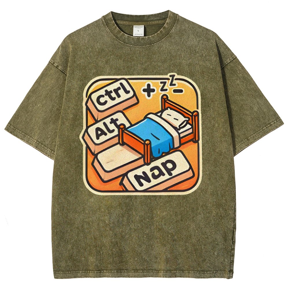 Ctrl+Alt+Nap Vintage Distressed T-shirt