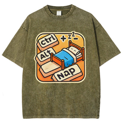 Ctrl+Alt+Nap Vintage Distressed T-shirt