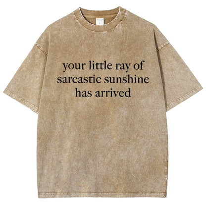 Your Little Ray of Sarcastic Sunshine Has Arrived Vintage Distressed T-shirt