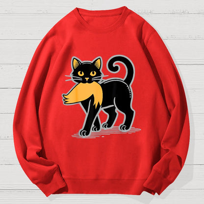 Black Cat Sarcasm Funny Cotton Sweatshirt