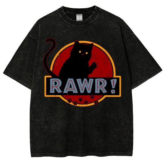 Rawr！Vintage Distressed T-shirt
