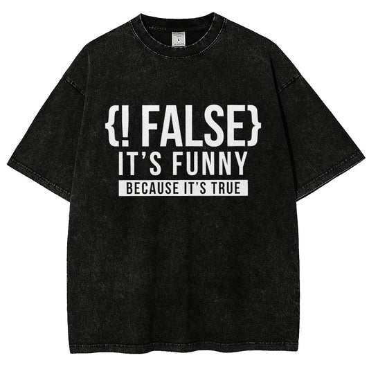 !False Programmer Coding Code Coder Vintage Distressed T-shirt