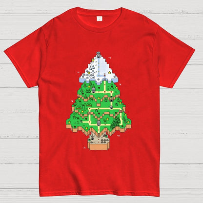 Christmas Tree Map Geek T-Shirt