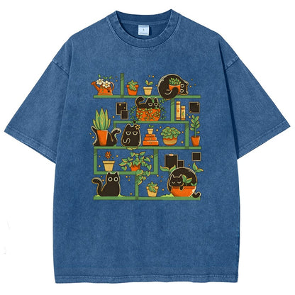 Kitten Garden Vintage Distressed T-shirt