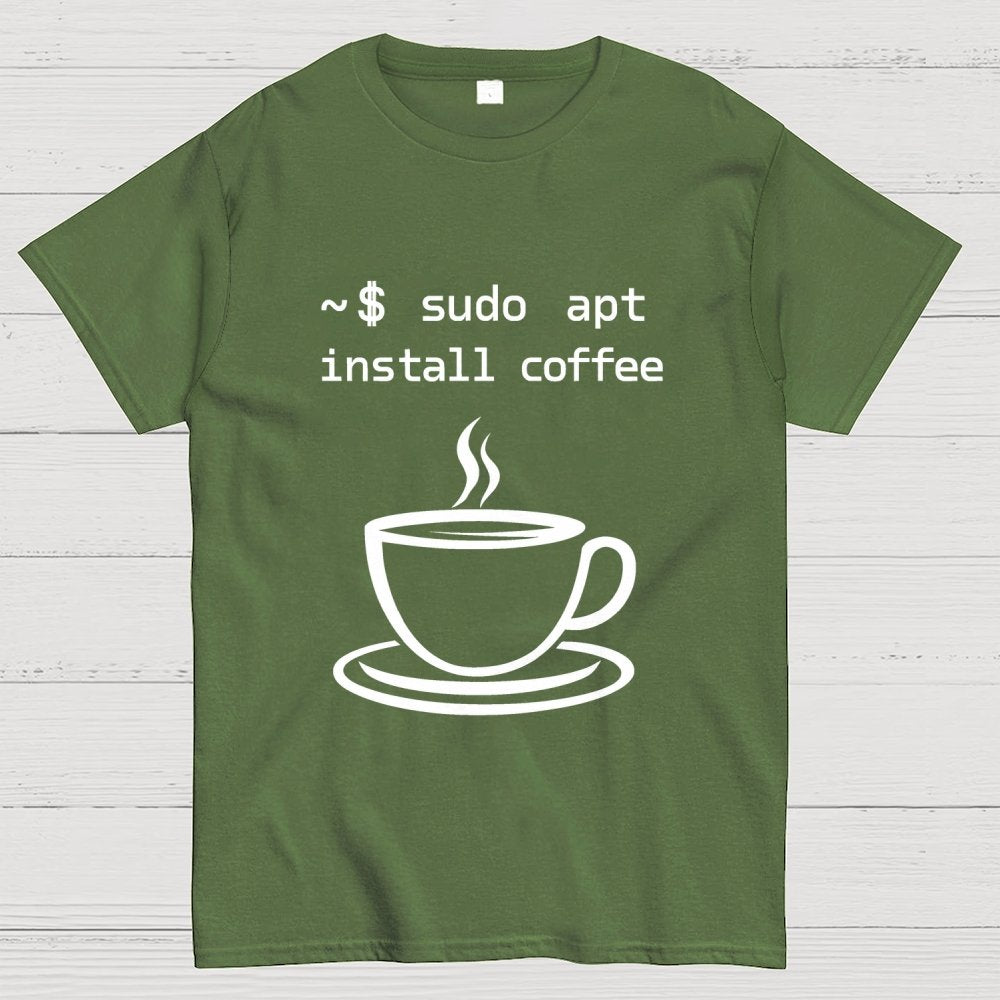 Sudo Apt-Get Install Coffee Geek T-Shirt