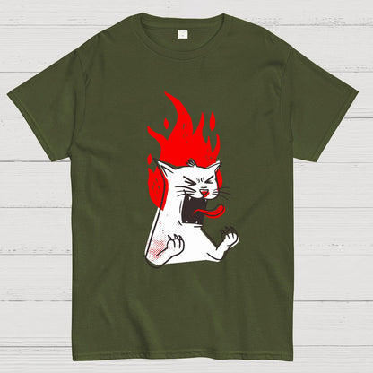 Angry Cat Geek T-Shirt