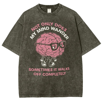 My Mind Wanders Vintage Distressed T-shirt