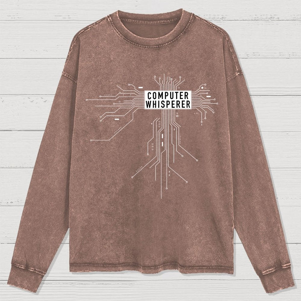 Computer Whisperer Washed Long Sleeve Tee