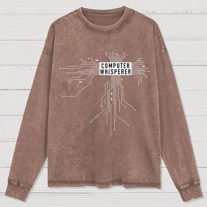 Computer Whisperer Washed Long Sleeve Tee