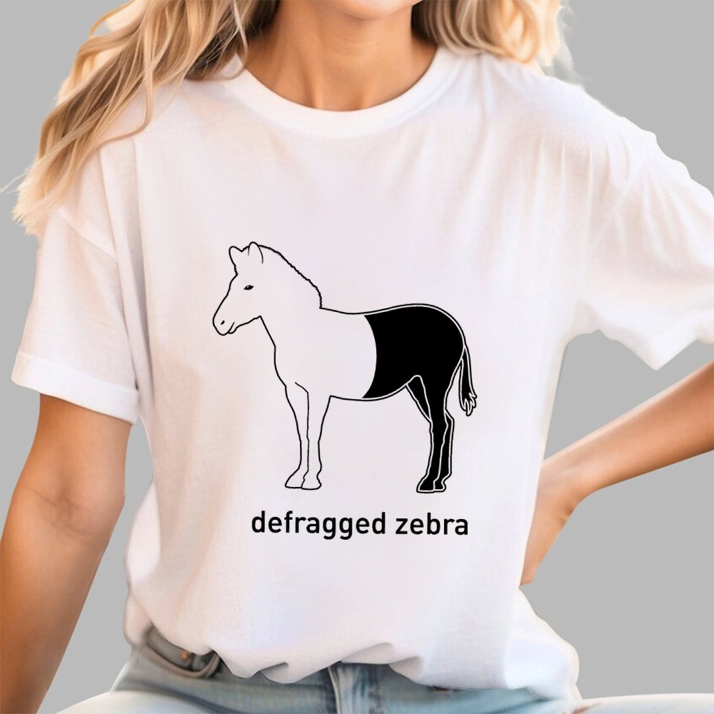 Defragged Zebra IT Geek T-Shirt