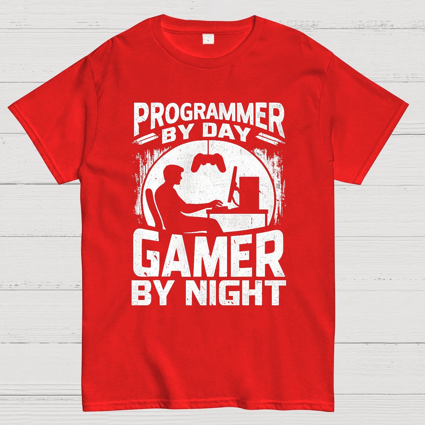 Programmer By Day Gamer By Night Computer Programming T-Shirt