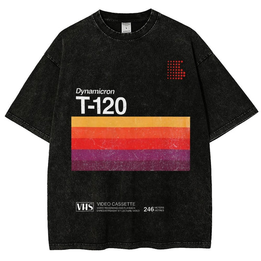 VHS T-120 Vintage Video Tape Retro Graphic Vintage Distressed T-shirt