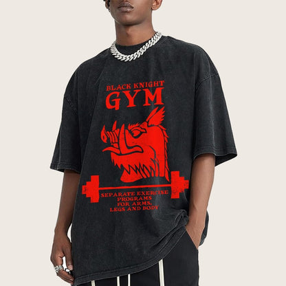 Black Knight Gym Vintage Distressed T-shirt