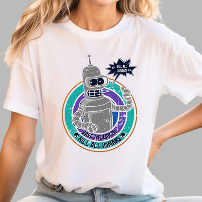 Save The Earth And Kill All Humans Nerdy T-Shirt