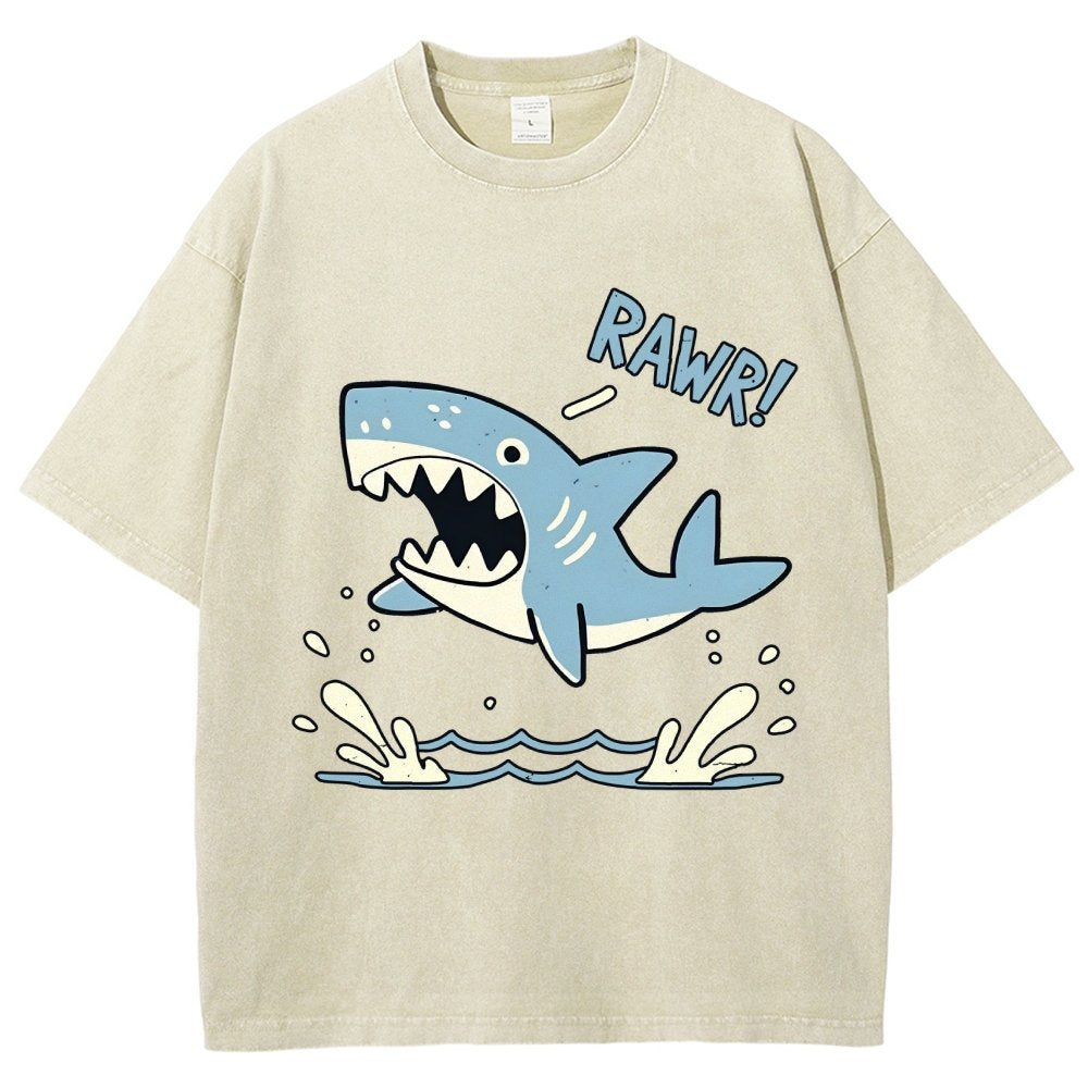 Shark Rawr! Vintage Distressed T-shirt