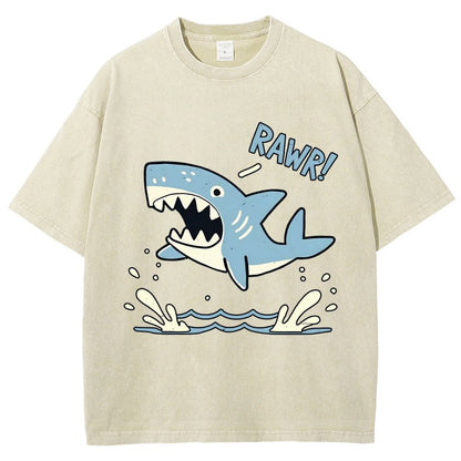 Shark Rawr! Vintage Distressed T-shirt