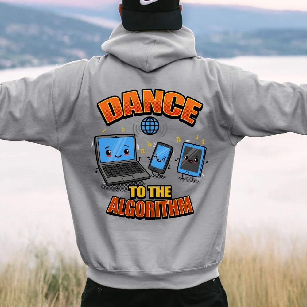 Dance To The Algorithm Funny Printed Back Unisex Cotton Hoodie