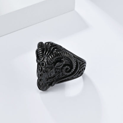 Vintage-Inspired Goat Head Stainless Steel Ring