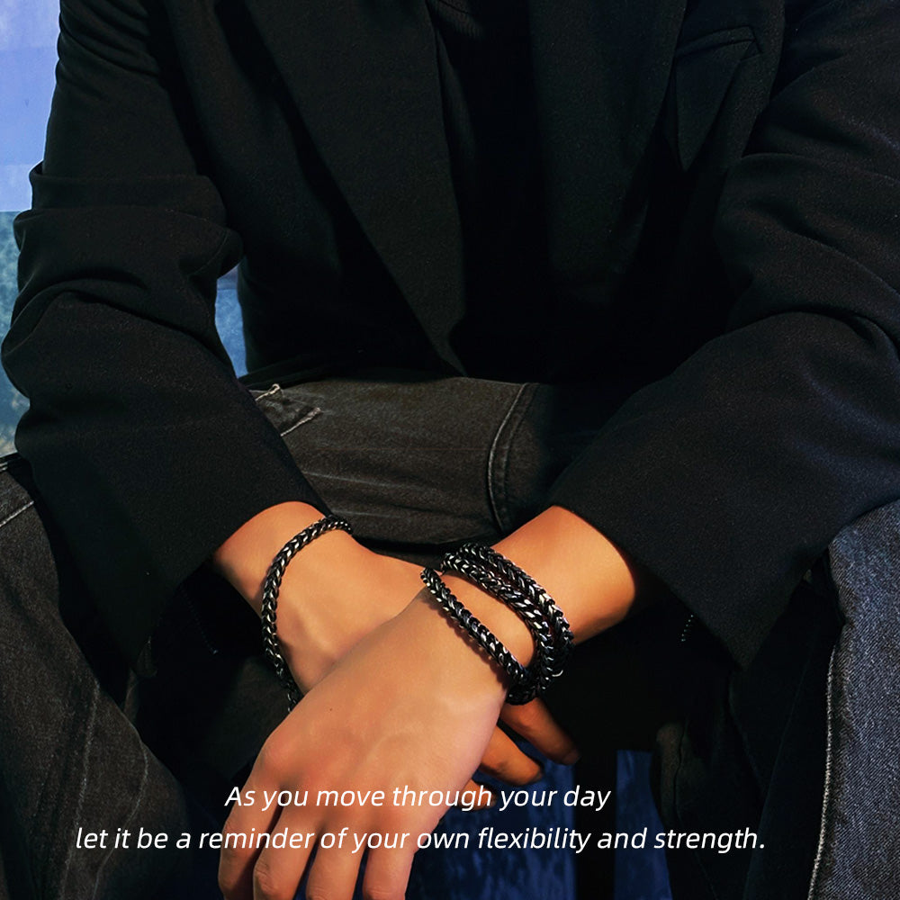 Vintage Silver Stainless Steel Curb Chain Necklace