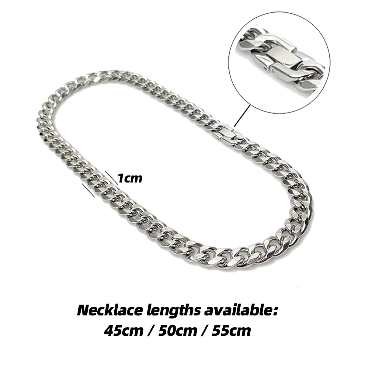 Stainless Steel Cuban Chain Necklace with Bold Design