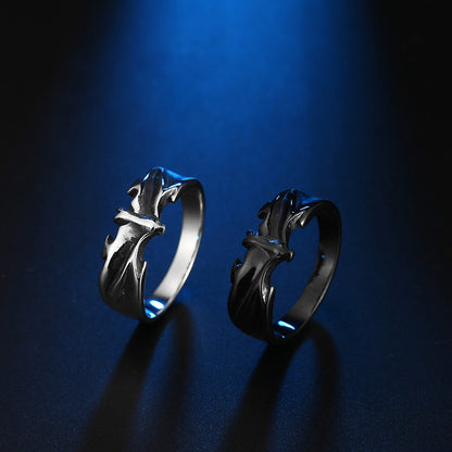 Stainless Steel Bat-Shaped Ring