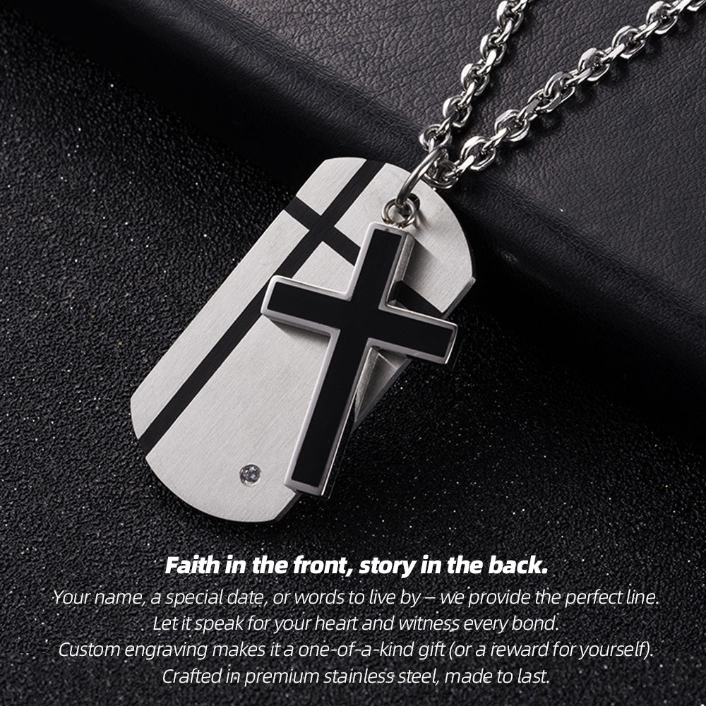 Faith Inscribed Double Pendant Necklace