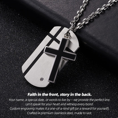 Faith Inscribed Double Pendant Necklace