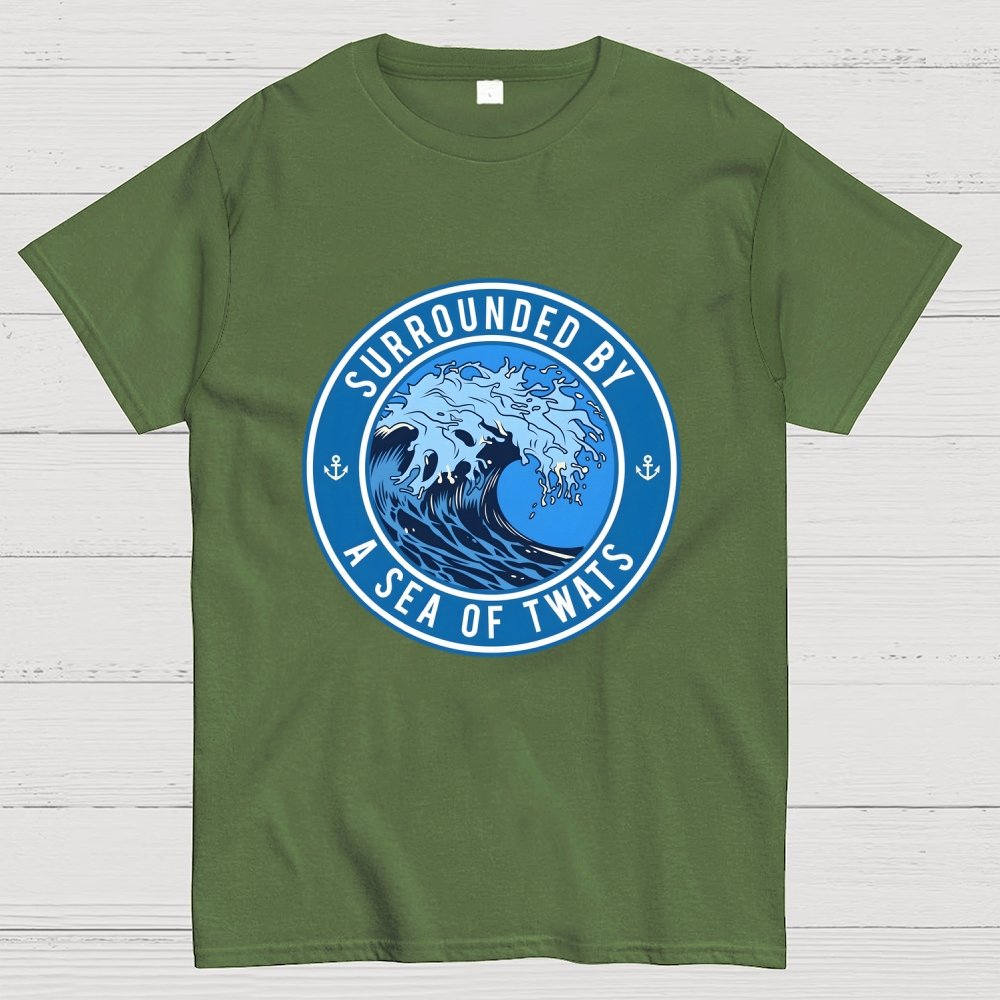 Surrounded by a sea of twats Unisex Geek T-Shirt