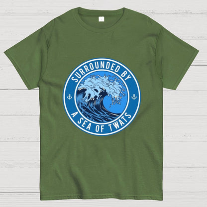 Surrounded by a sea of twats Unisex Geek T-Shirt
