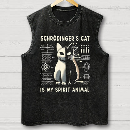 Schrodinger's Сat Science Vintage Distressed Washed Tank